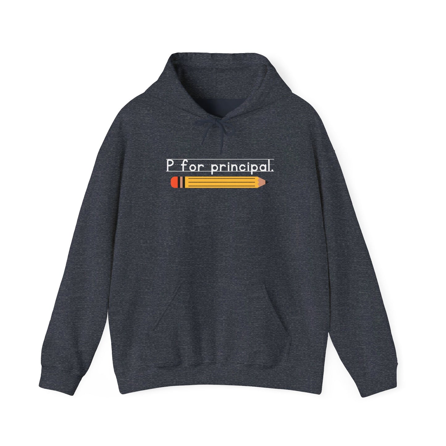 P for principal. | Unisex Heavy Blend™ Hooded Sweatshirt
