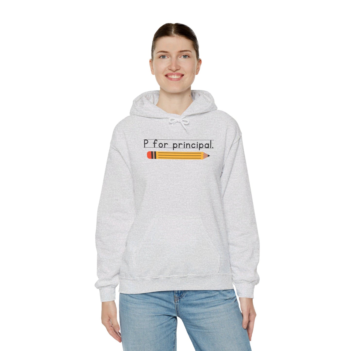P for principal. | Unisex Heavy Blend™ Hooded Sweatshirt