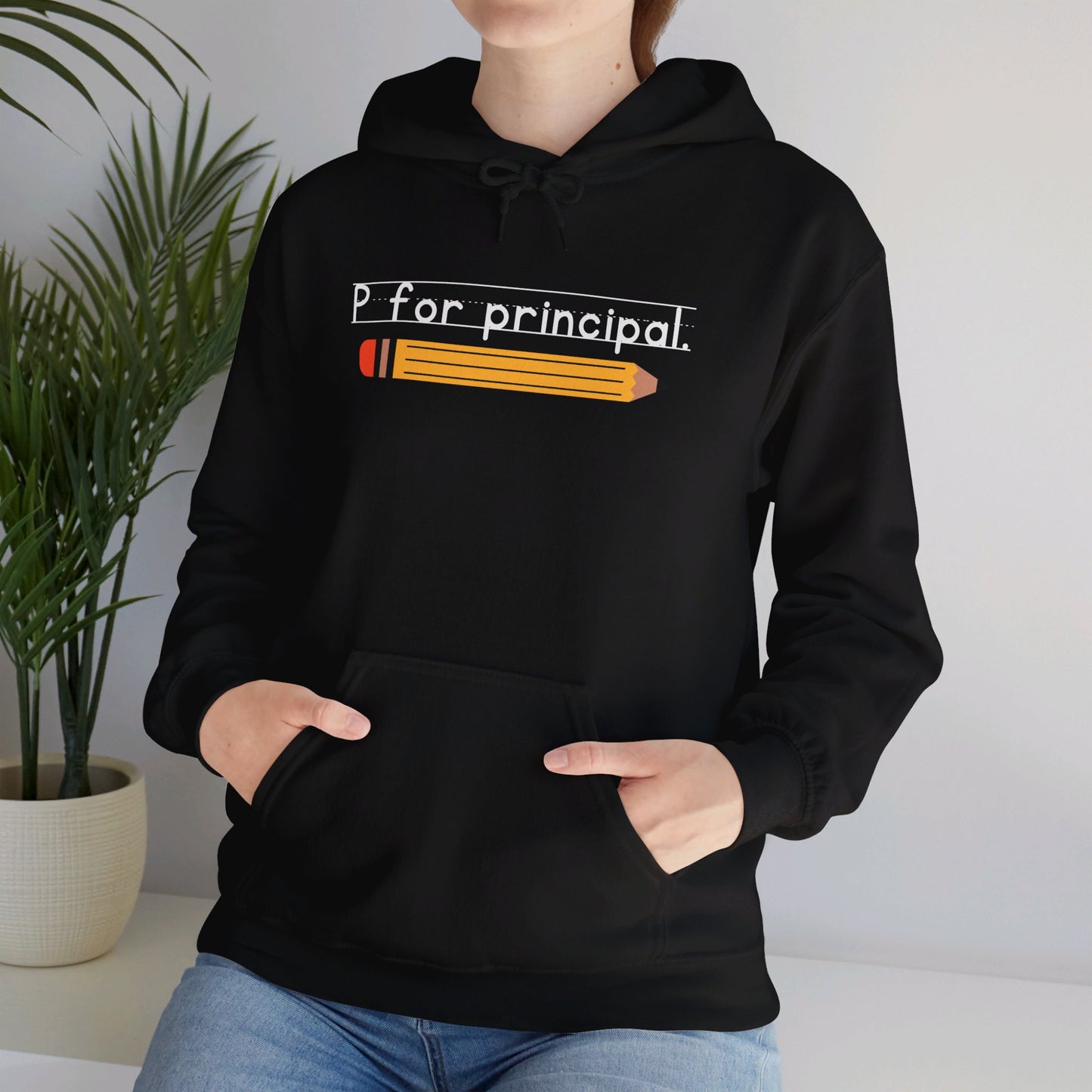 P for principal. | Unisex Heavy Blend™ Hooded Sweatshirt