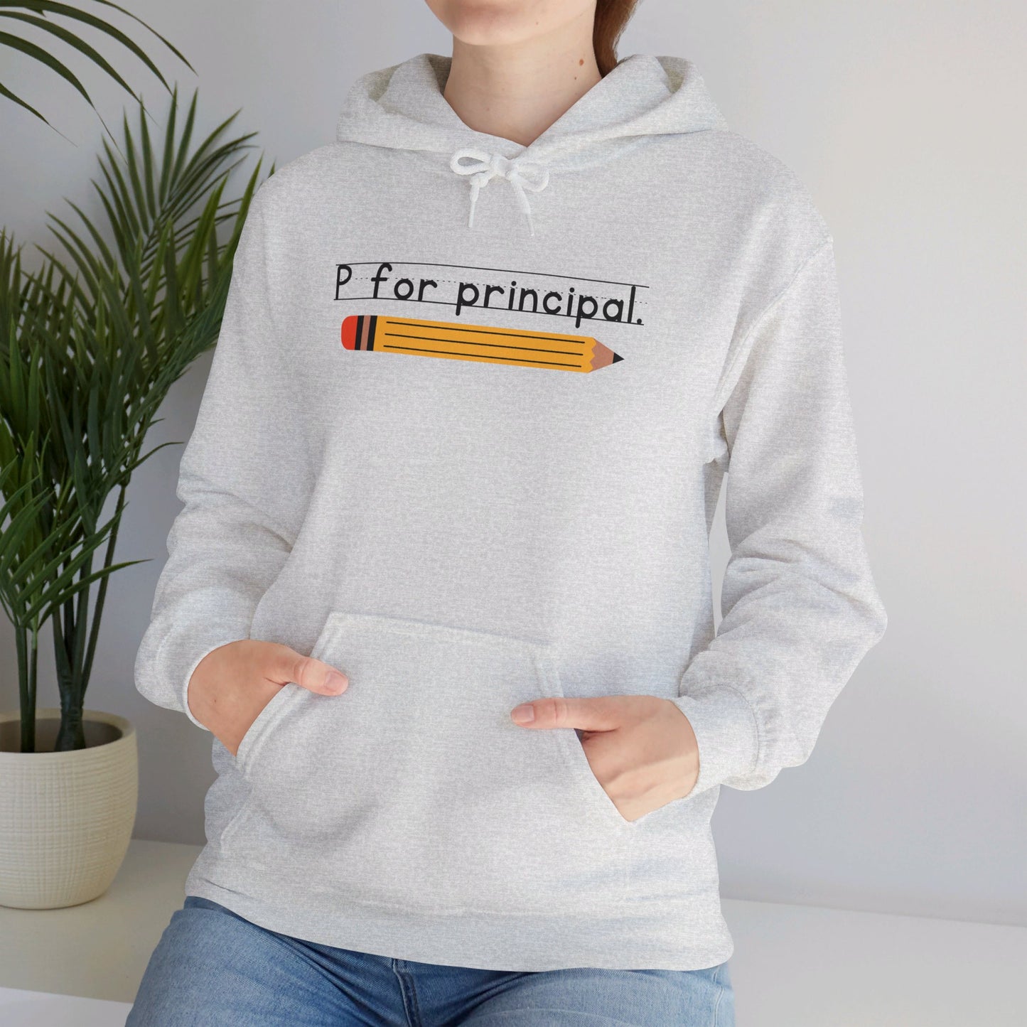 P for principal. | Unisex Heavy Blend™ Hooded Sweatshirt