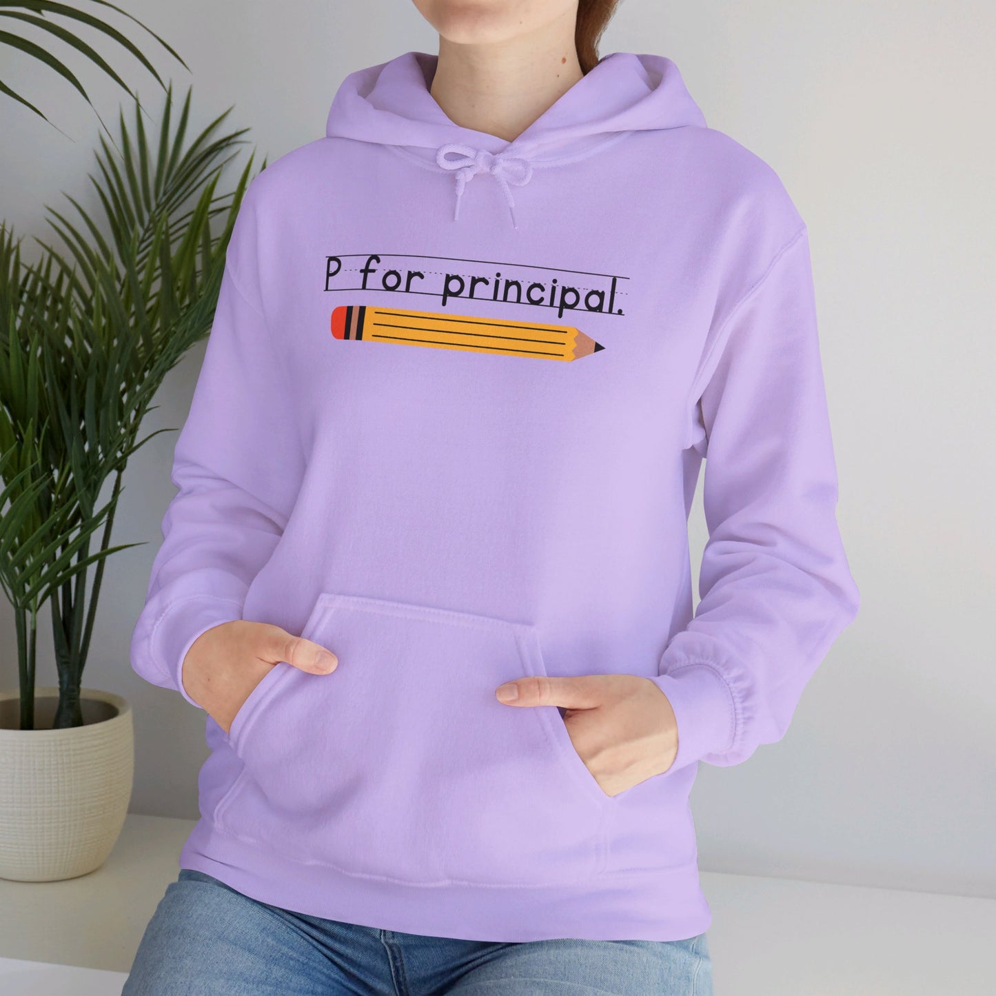 P for principal. | Unisex Heavy Blend™ Hooded Sweatshirt