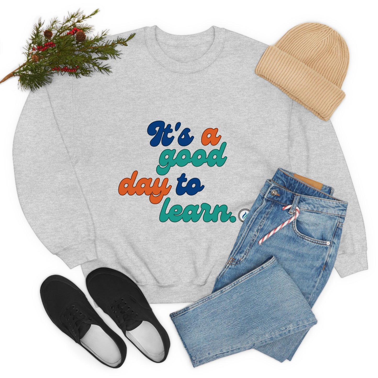 "Good Day to Learn" Unisex Crewneck Sweatshirt