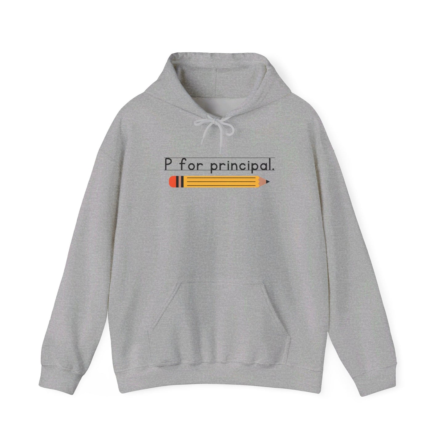 P for principal. | Unisex Heavy Blend™ Hooded Sweatshirt