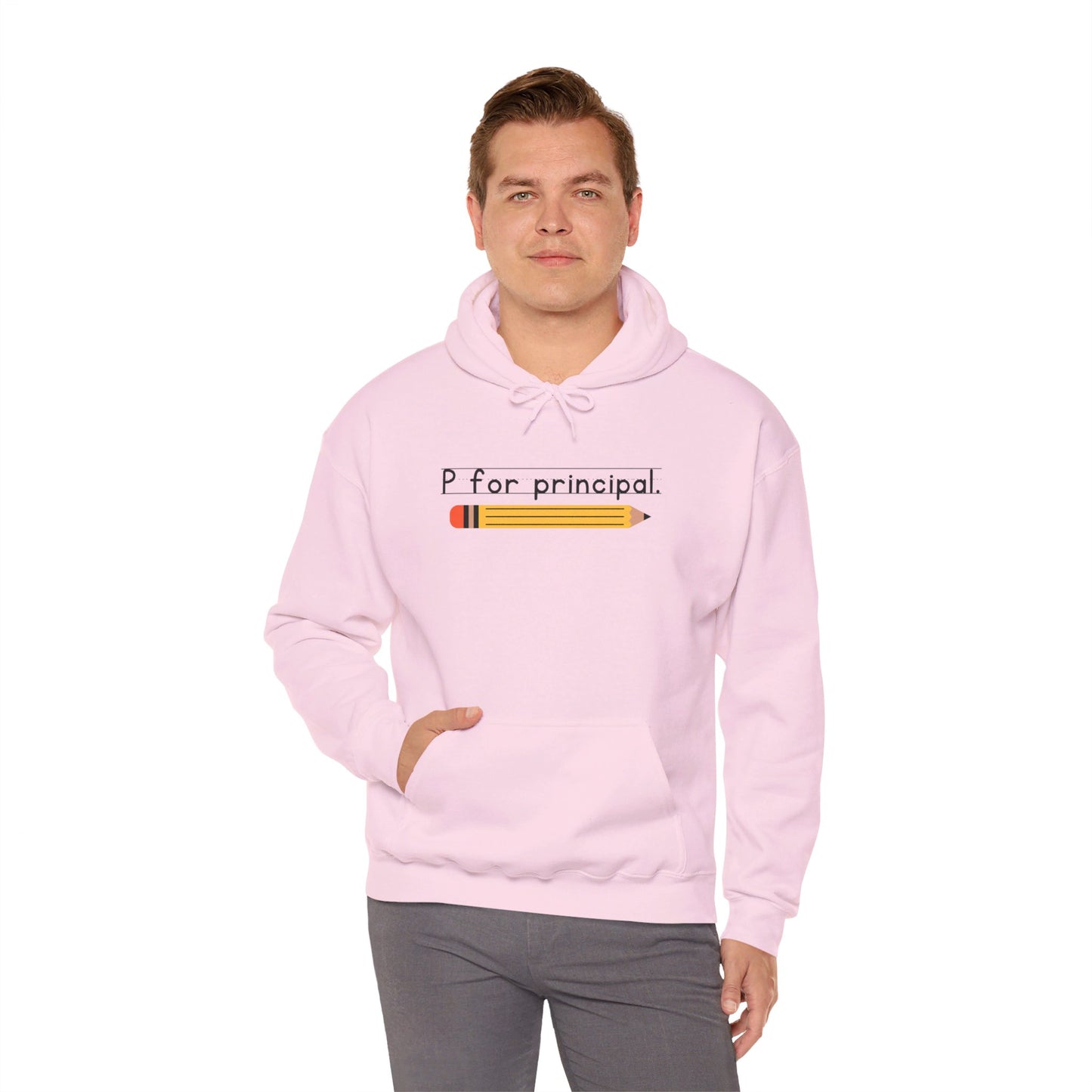 P for principal. | Unisex Heavy Blend™ Hooded Sweatshirt