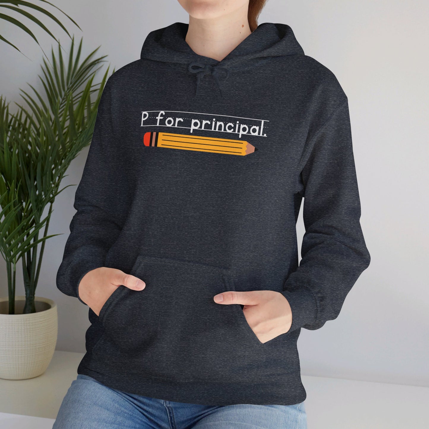P for principal. | Unisex Heavy Blend™ Hooded Sweatshirt
