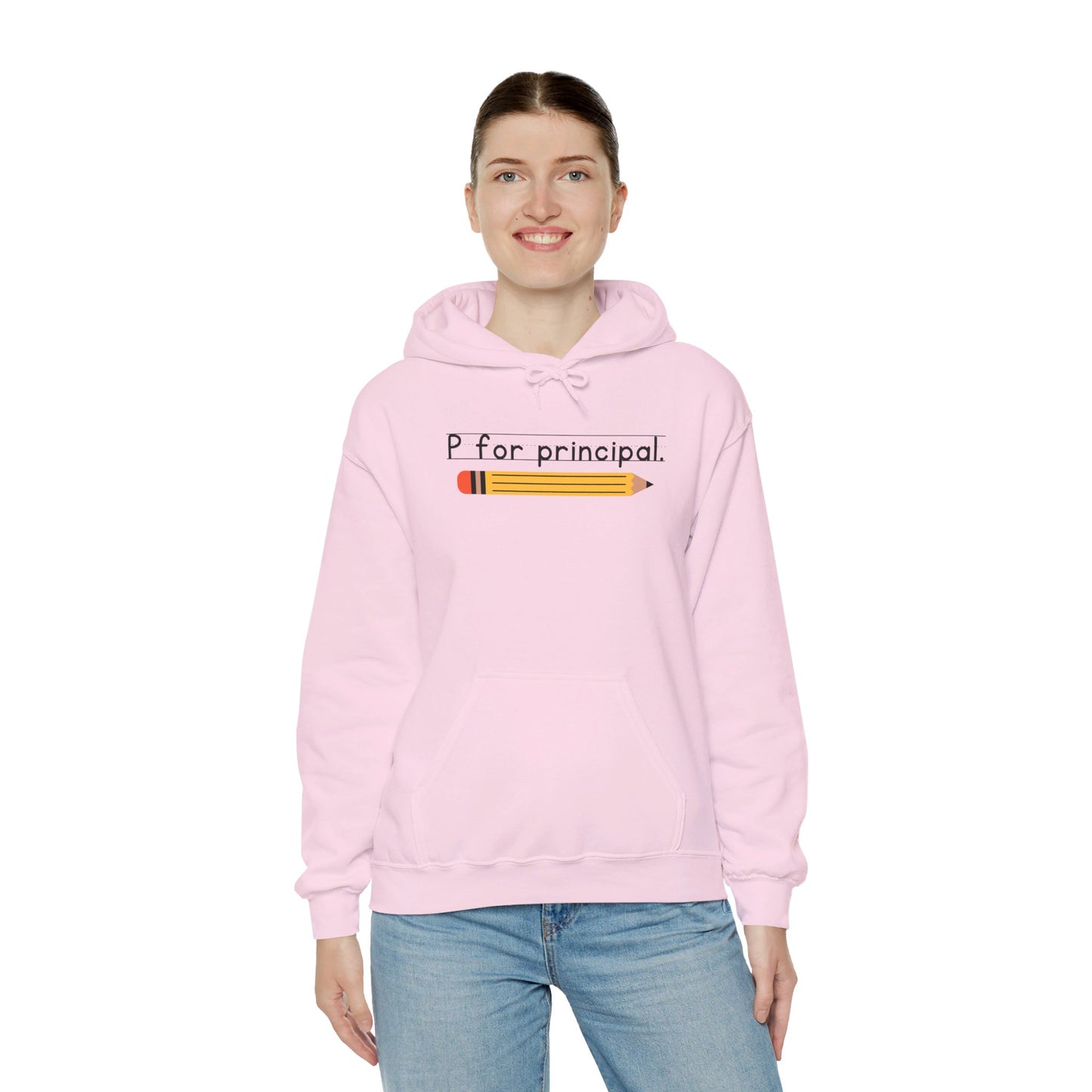P for principal. | Unisex Heavy Blend™ Hooded Sweatshirt