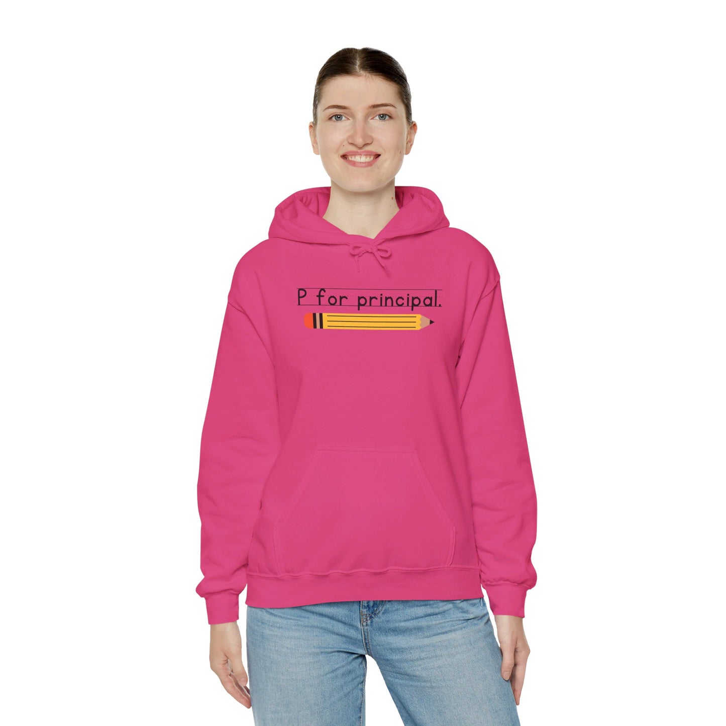 P for principal. | Unisex Heavy Blend™ Hooded Sweatshirt