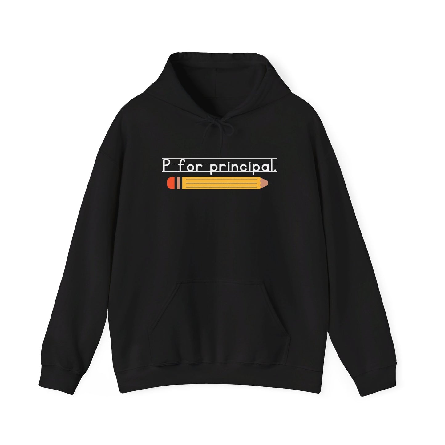 P for principal. | Unisex Heavy Blend™ Hooded Sweatshirt
