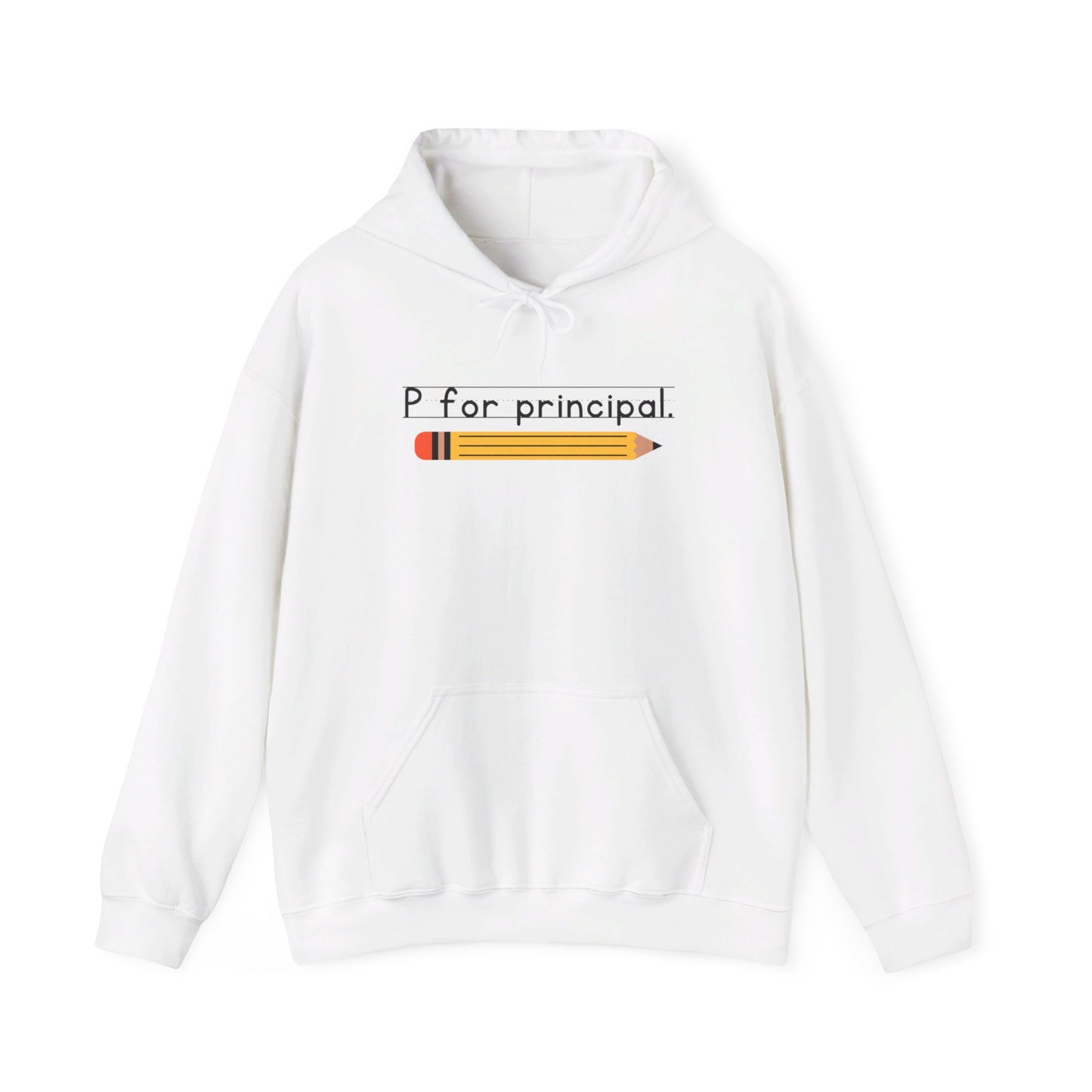 P for principal. | Unisex Heavy Blend™ Hooded Sweatshirt