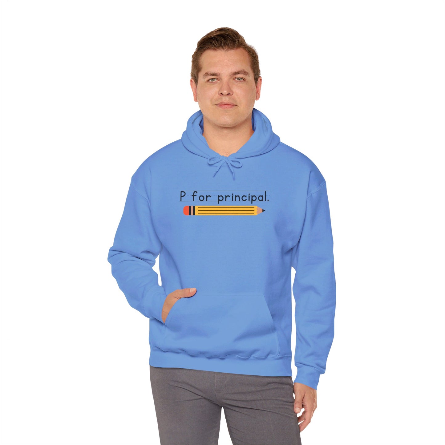 P for principal. | Unisex Heavy Blend™ Hooded Sweatshirt
