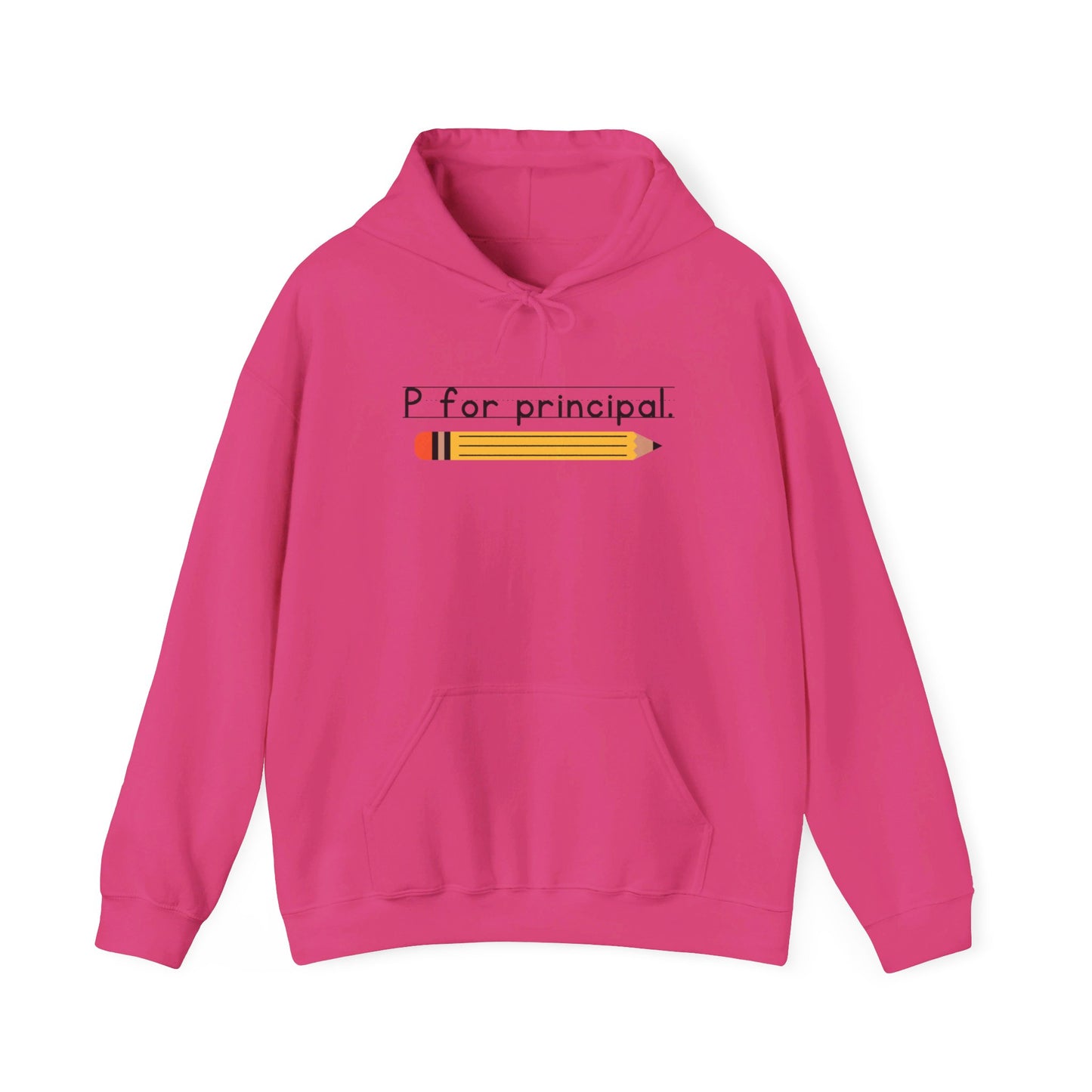 P for principal. | Unisex Heavy Blend™ Hooded Sweatshirt