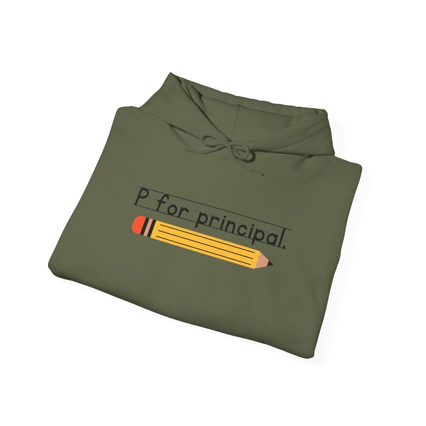 P for principal. | Unisex Heavy Blend™ Hooded Sweatshirt