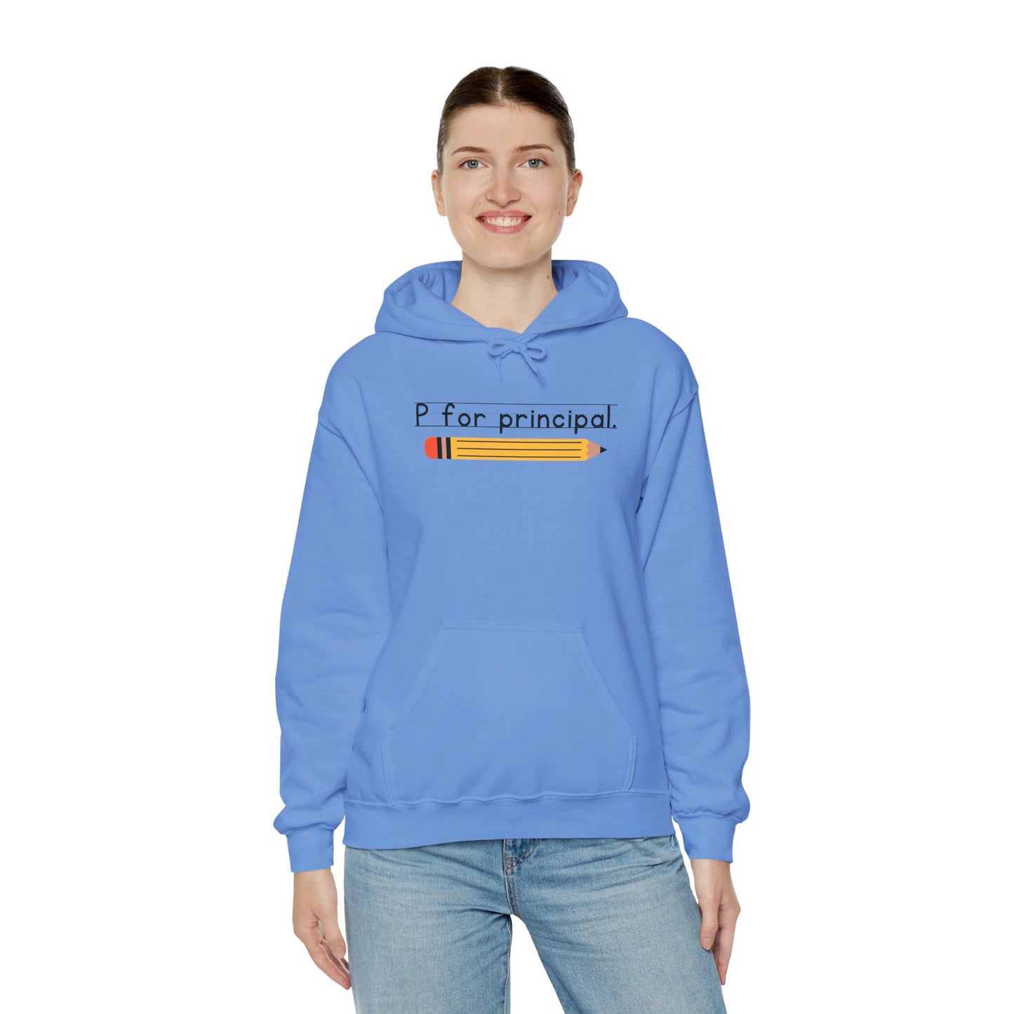 P for principal. | Unisex Heavy Blend™ Hooded Sweatshirt