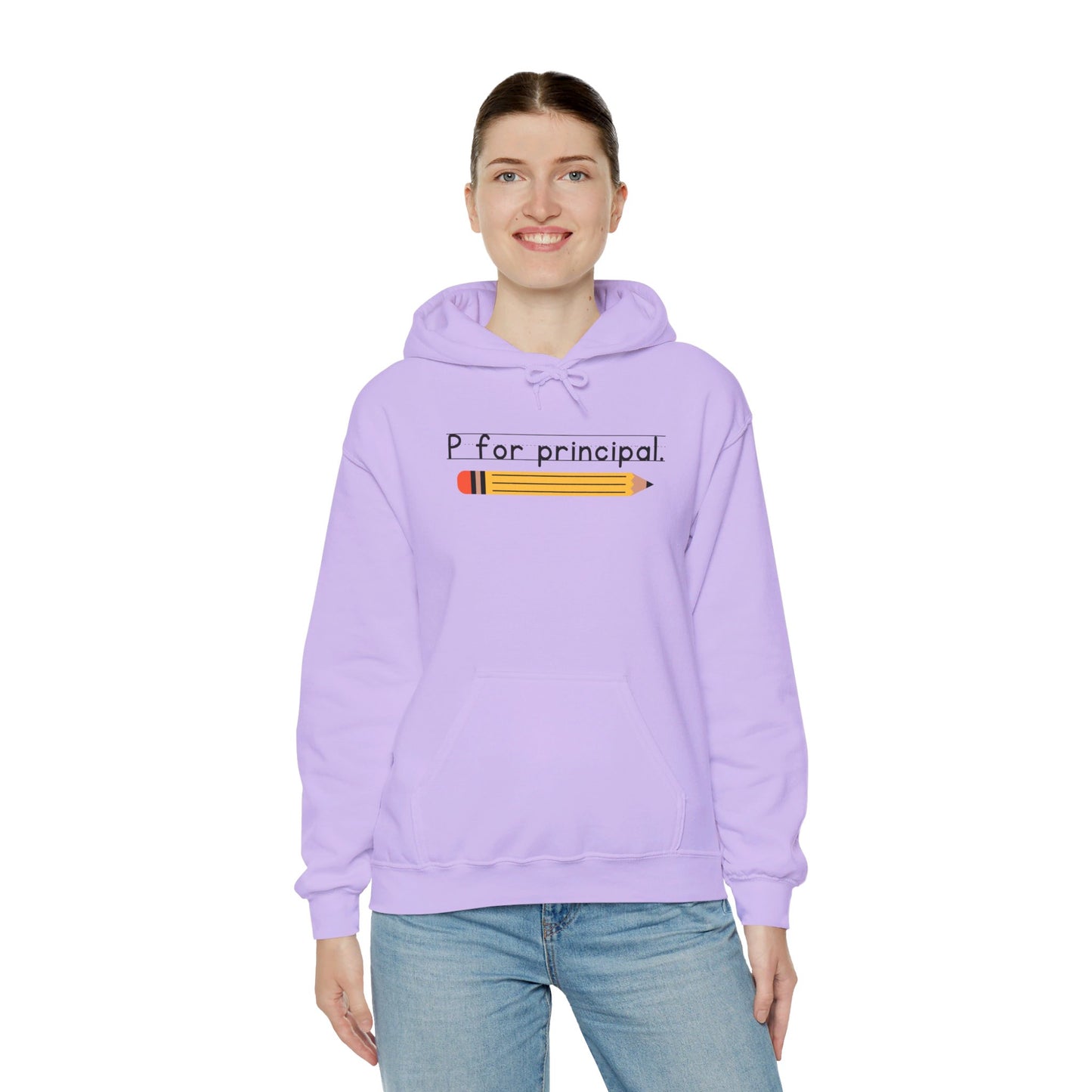 P for principal. | Unisex Heavy Blend™ Hooded Sweatshirt