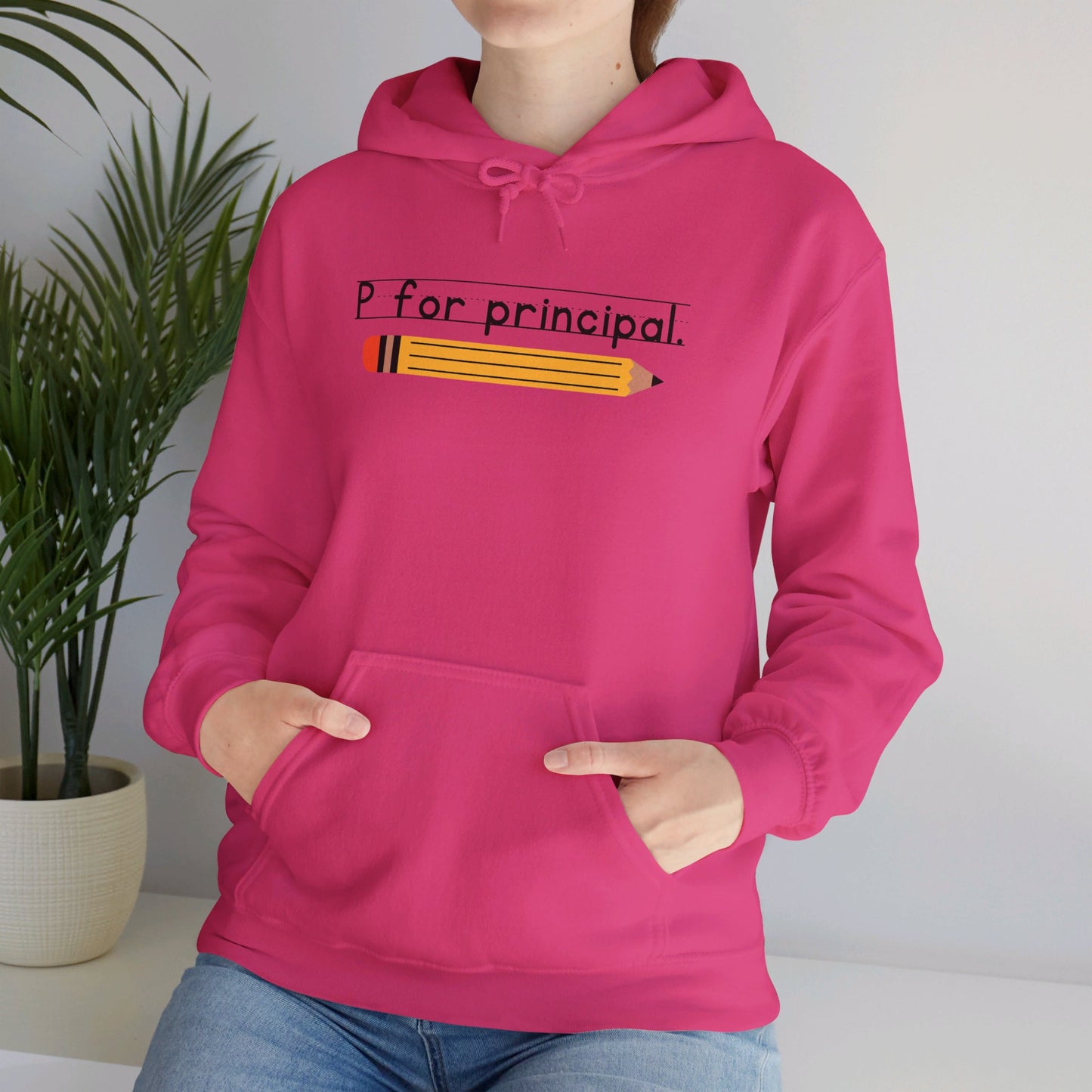 P for principal. | Unisex Heavy Blend™ Hooded Sweatshirt