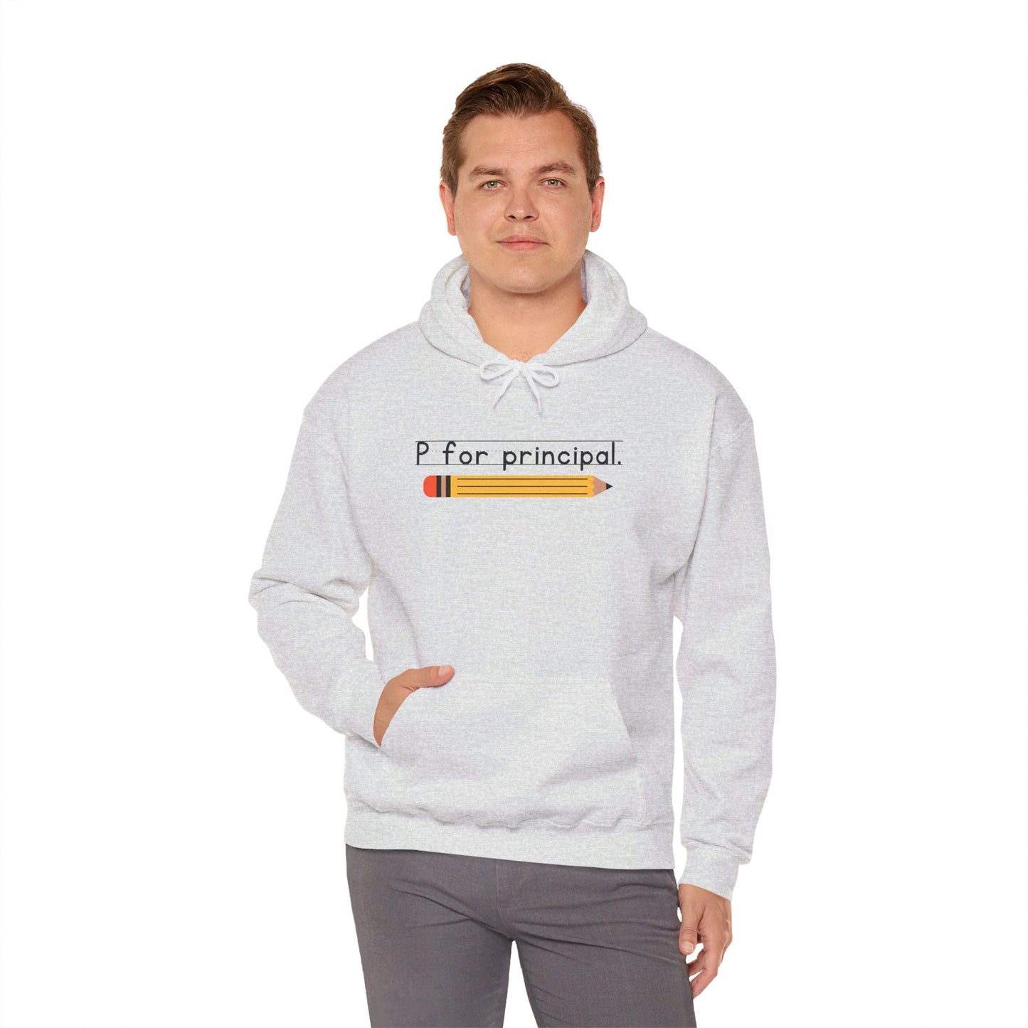 P for principal. | Unisex Heavy Blend™ Hooded Sweatshirt