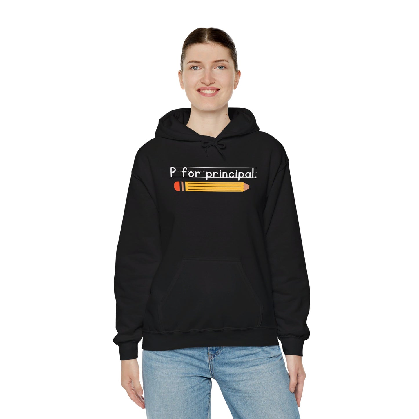 P for principal. | Unisex Heavy Blend™ Hooded Sweatshirt