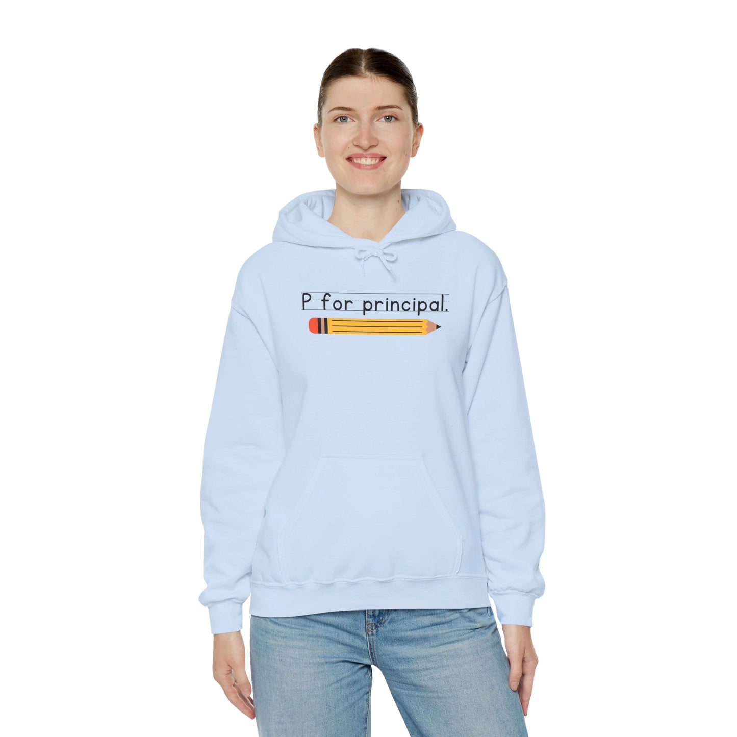 P for principal. | Unisex Heavy Blend™ Hooded Sweatshirt