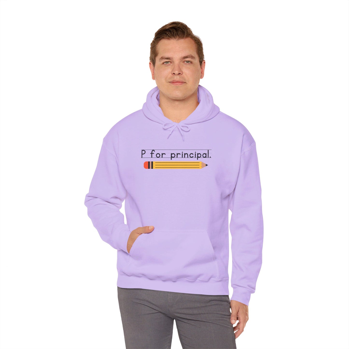 P for principal. | Unisex Heavy Blend™ Hooded Sweatshirt