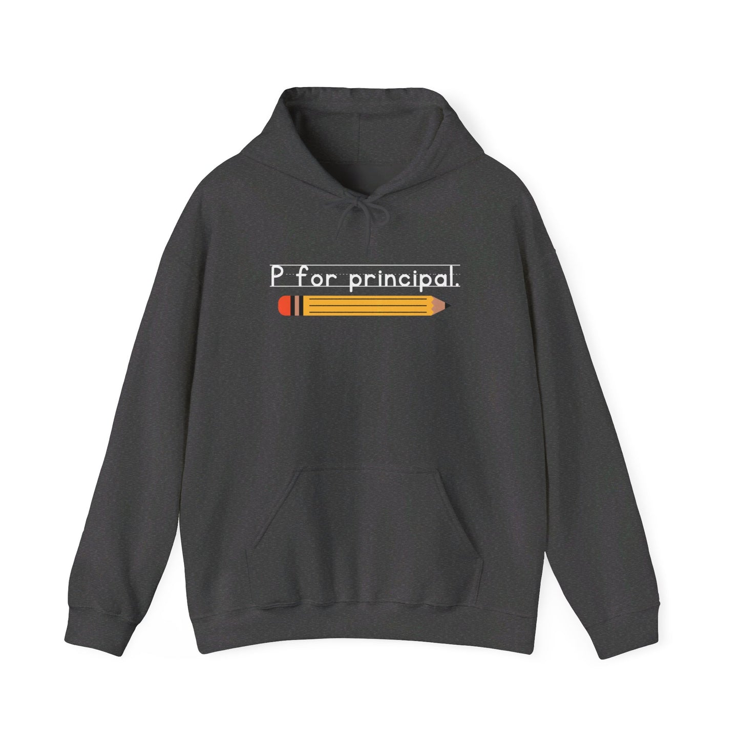 P for principal. | Unisex Heavy Blend™ Hooded Sweatshirt