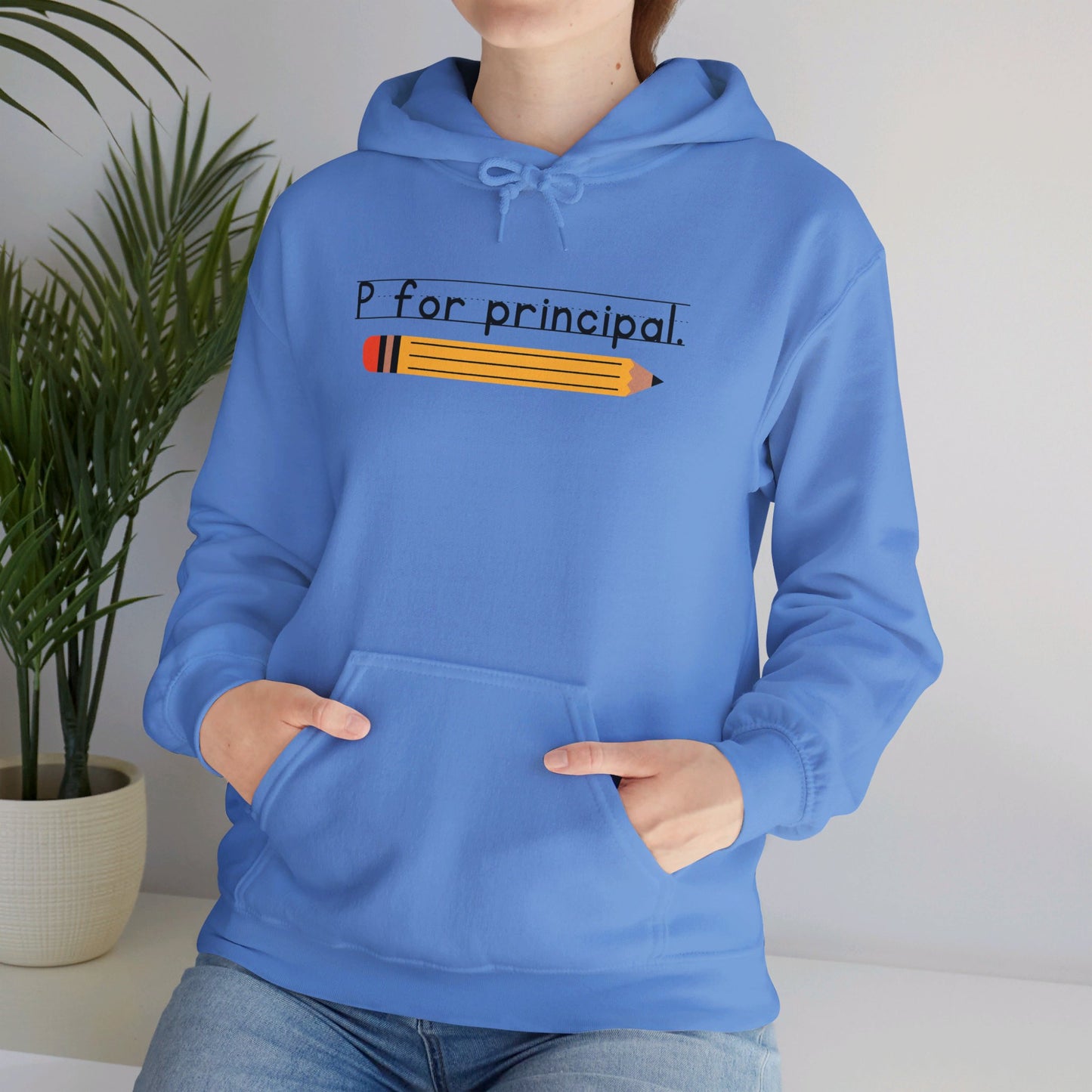 P for principal. | Unisex Heavy Blend™ Hooded Sweatshirt