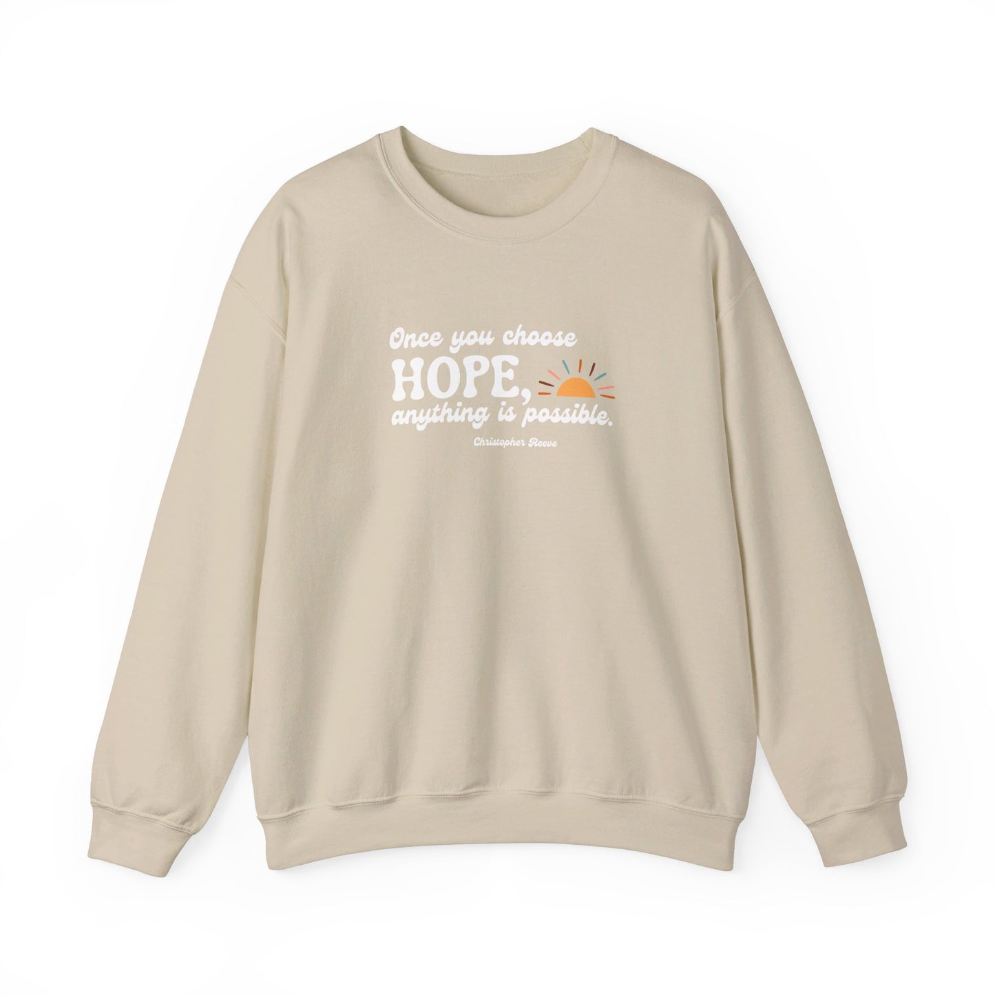 Christopher Reeve HOPE Quote Unisex Heavy Blend™ Crewneck Sweatshirt