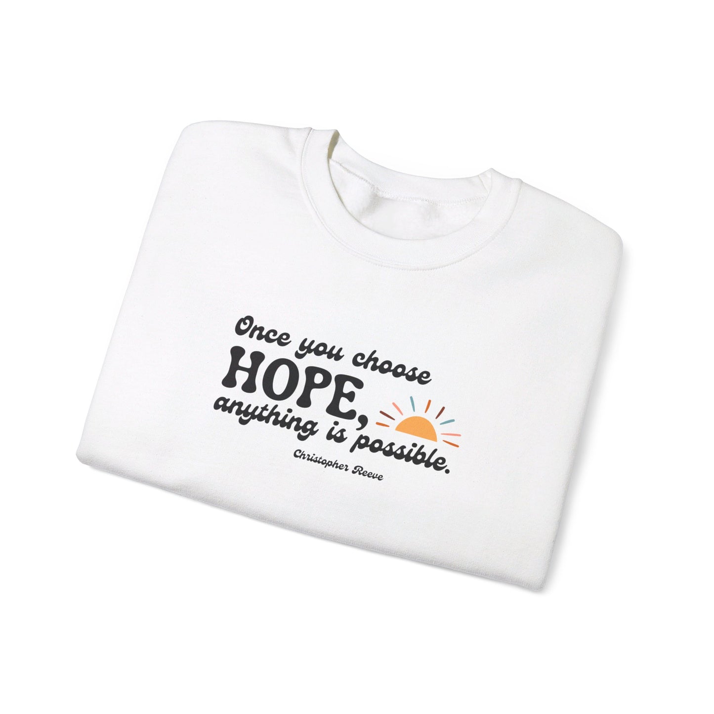 Christopher Reeve HOPE Quote Unisex Heavy Blend™ Crewneck Sweatshirt