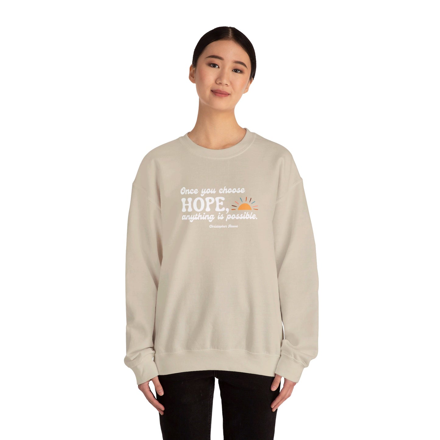 Christopher Reeve HOPE Quote Unisex Heavy Blend™ Crewneck Sweatshirt