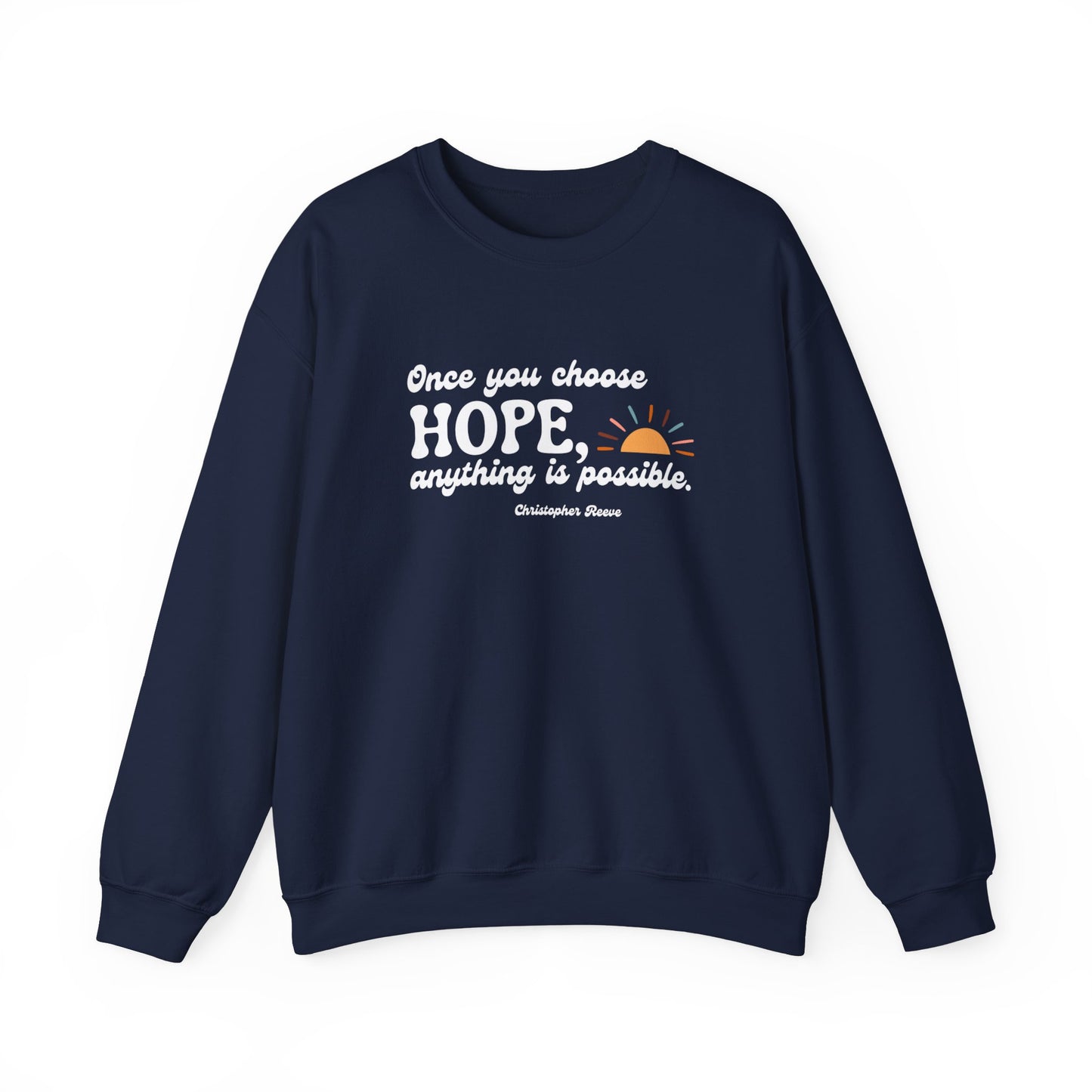 Christopher Reeve HOPE Quote Unisex Heavy Blend™ Crewneck Sweatshirt