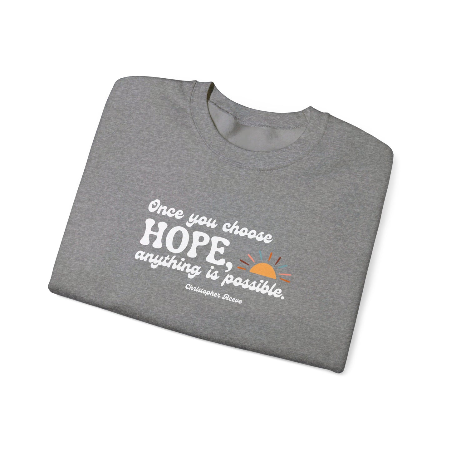 Christopher Reeve HOPE Quote Unisex Heavy Blend™ Crewneck Sweatshirt