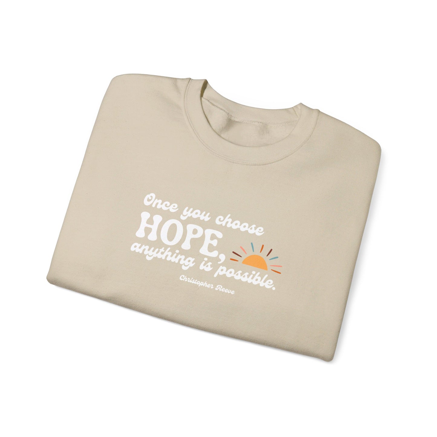 Christopher Reeve HOPE Quote Unisex Heavy Blend™ Crewneck Sweatshirt