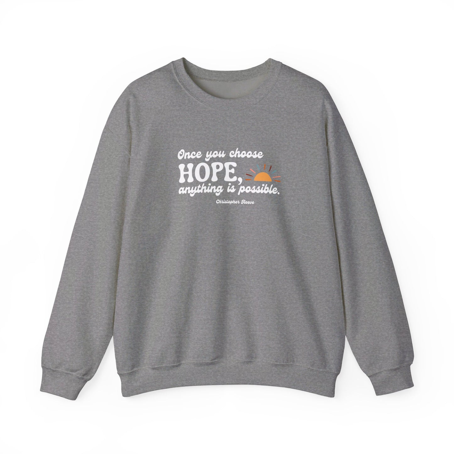 Christopher Reeve HOPE Quote Unisex Heavy Blend™ Crewneck Sweatshirt