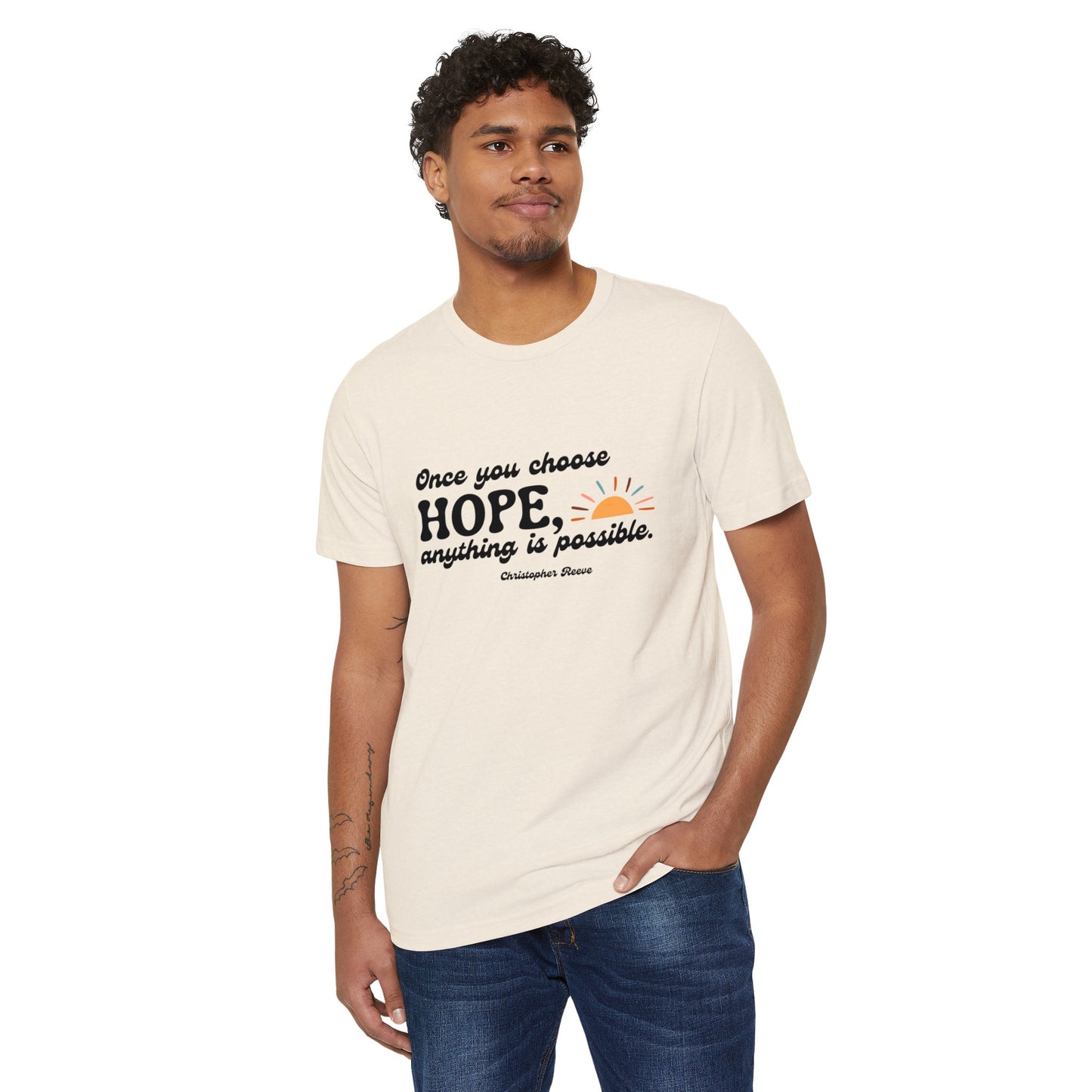 Christopher Reeve HOPE quote Unisex Recycled Organic T-Shirt