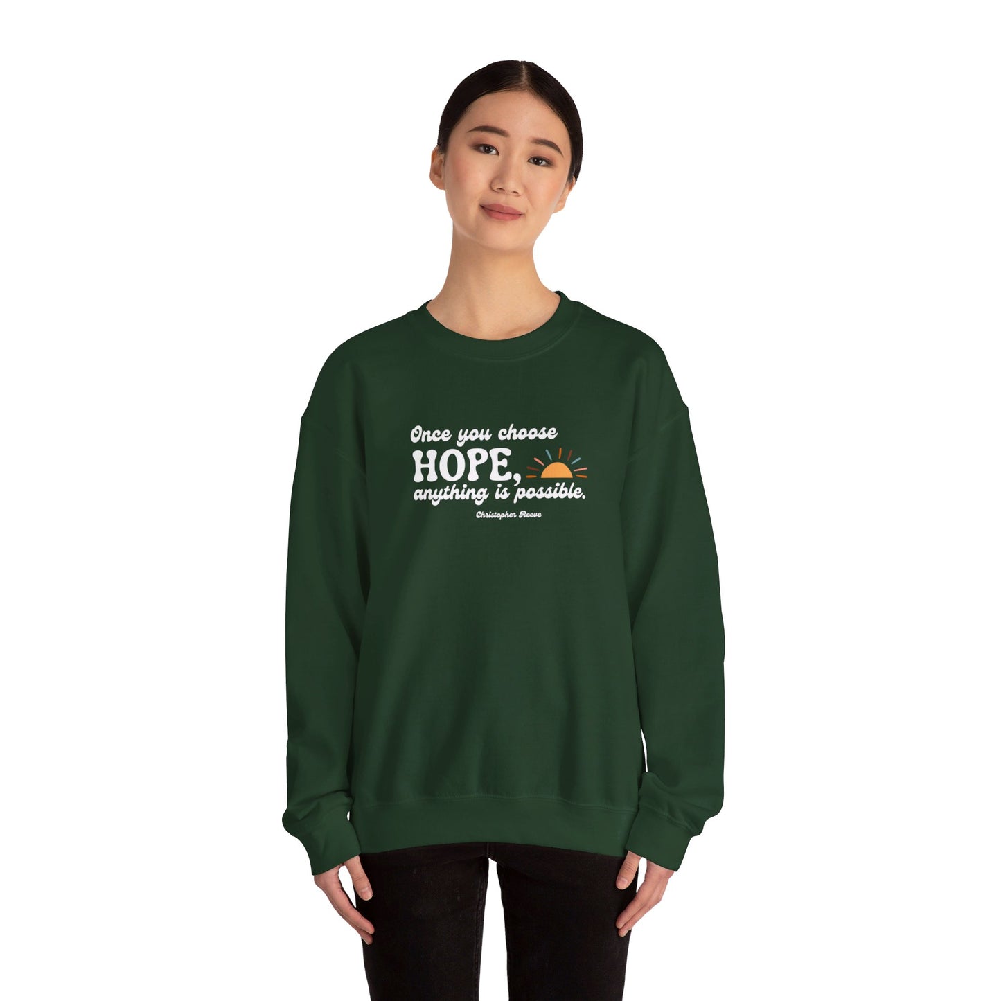 Christopher Reeve HOPE Quote Unisex Heavy Blend™ Crewneck Sweatshirt