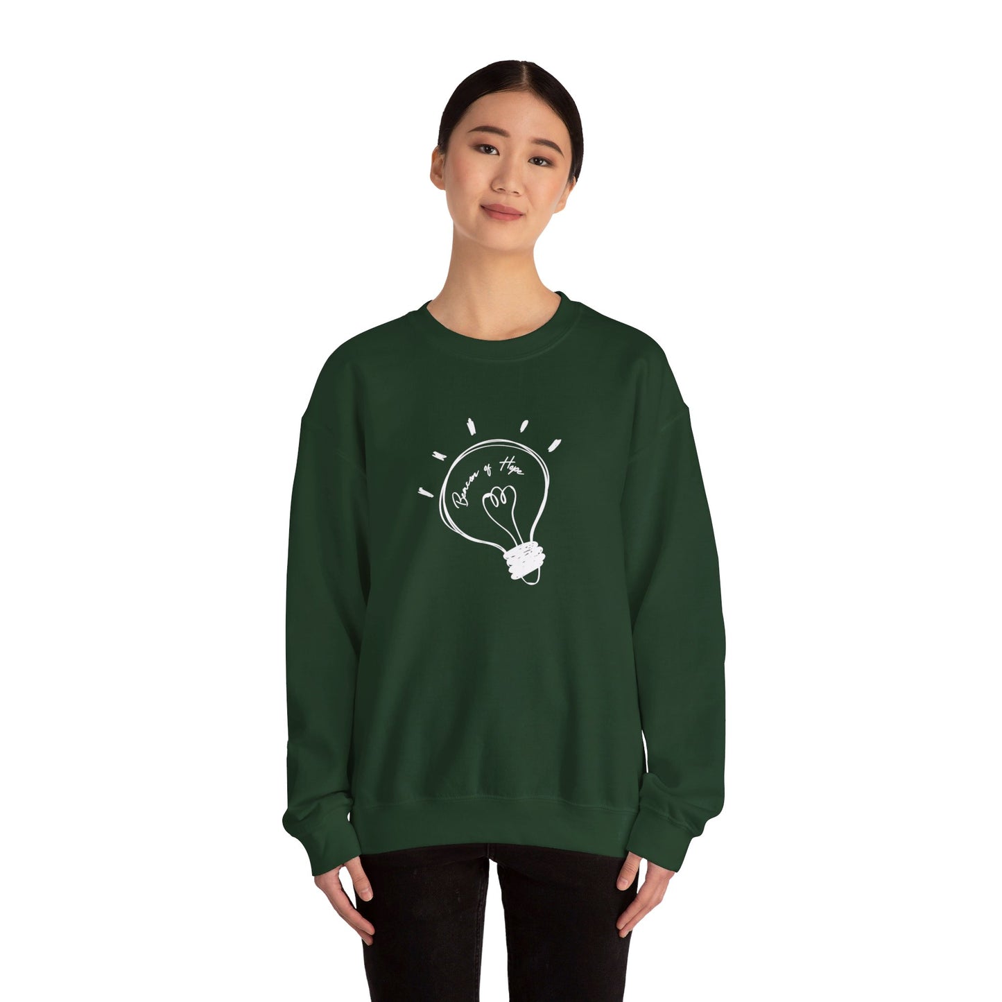 "Beacon of Hope" Lightbulb Unisex Heavy Blend™ Crewneck Sweatshirt