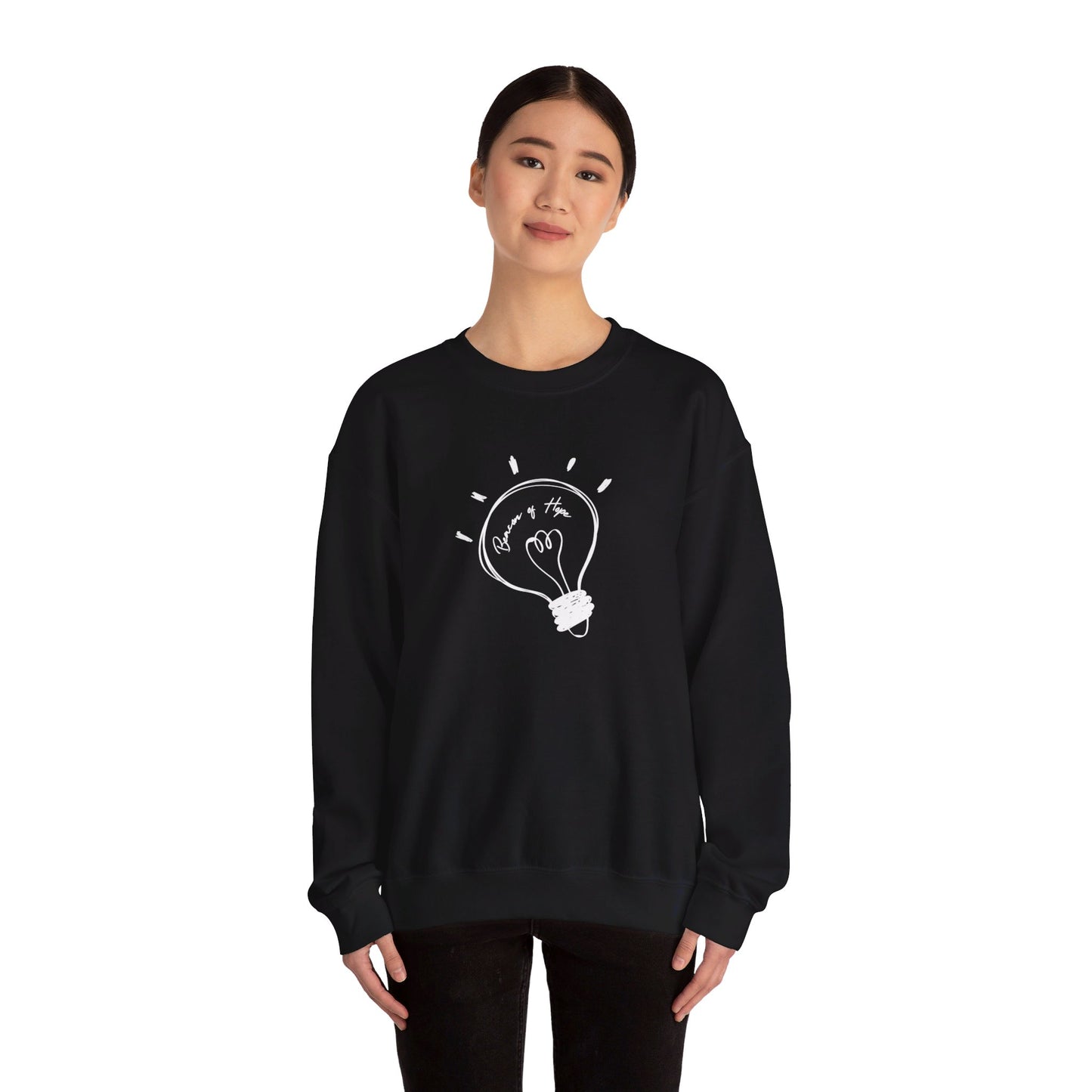 "Beacon of Hope" Lightbulb Unisex Heavy Blend™ Crewneck Sweatshirt