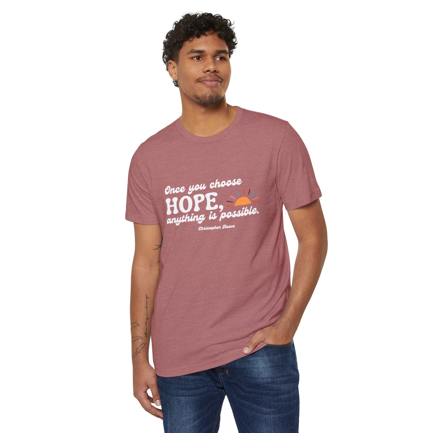 Christopher Reeve HOPE quote Unisex Recycled Organic T-Shirt