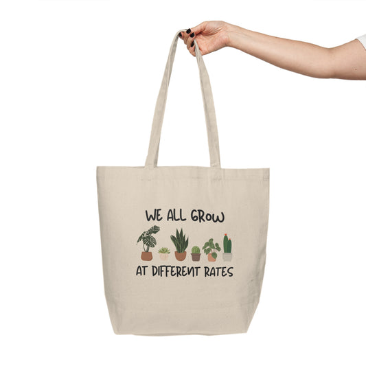 We All Grow At Different Rates | Canvas Shopping Tote